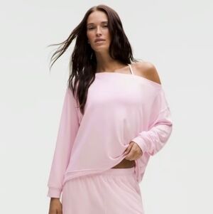 lululemon athletica Be Calm Oversized Boatneck Soft Pink Long Sleeve Tee